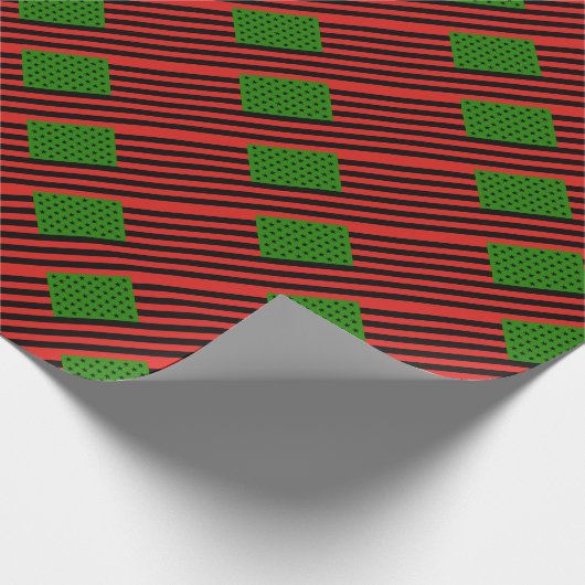 Afrikaanse Amerikaanse vlag - Rood zwart en groen Cadeaupapier (Hoek)