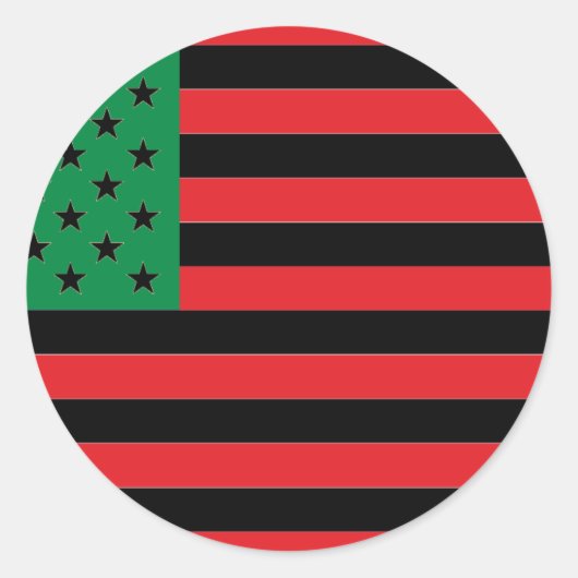 Afrikaanse Amerikaanse vlag - Rood zwart en groen Ronde Sticker (Voorkant)