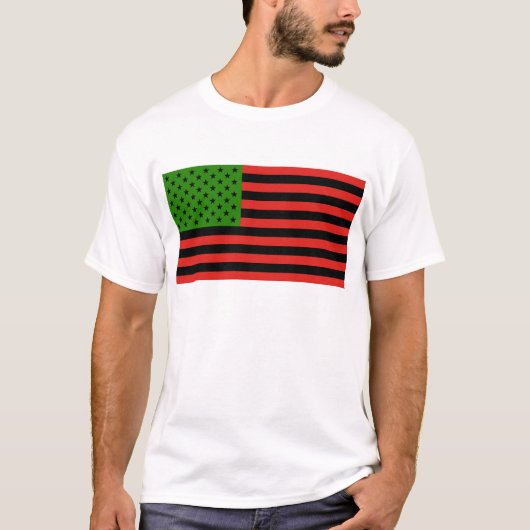 Afrikaanse Amerikaanse vlag - Rood zwart en groen T-shirt (Voorkant)