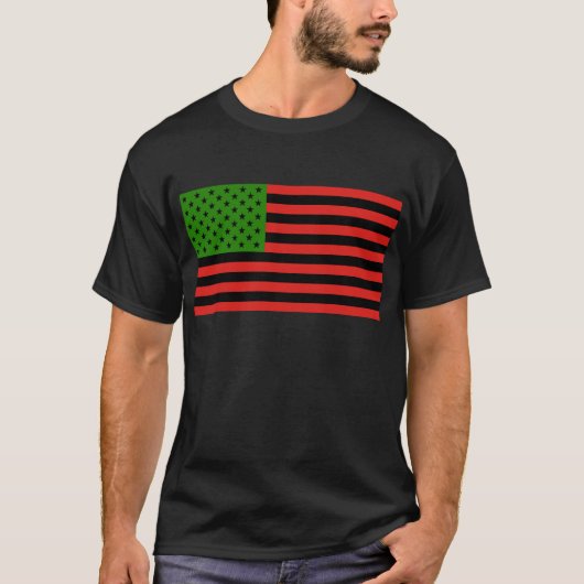 Afrikaanse Amerikaanse vlag - Rood zwart en groen T-shirt (Voorkant)