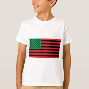 Afrikaanse Amerikaanse vlag - Rood zwart en groen T-shirt