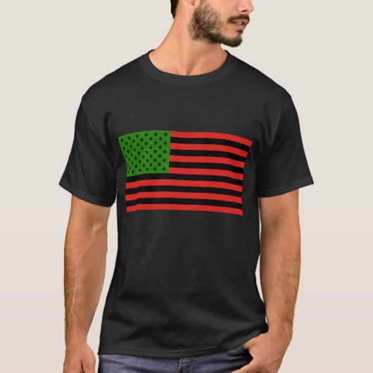 Afrikaanse Amerikaanse vlag - Rood zwart en groen T-shirt (Voorkant)