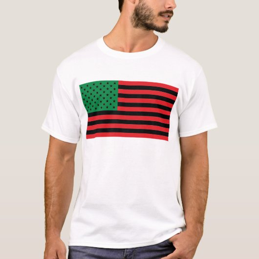 Afrikaanse Amerikaanse vlag - Rood zwart en groen T-shirt (Voorkant)