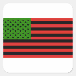 Afrikaanse Amerikaanse vlag - Rood zwart en groen Vierkante Sticker