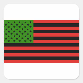 Afrikaanse Amerikaanse vlag - Rood zwart en groen Vierkante Sticker