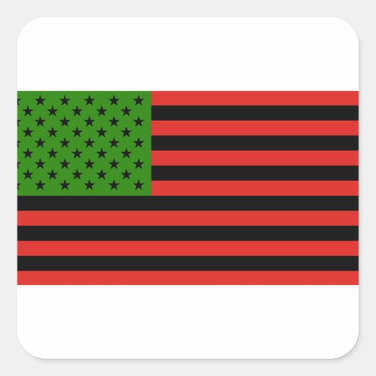 Afrikaanse Amerikaanse vlag - Rood zwart en groen Vierkante Sticker (Voorkant)