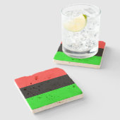 Afrikaanse Amerikaanse vlag volledig Stenen Onderzetter (Zijkant)