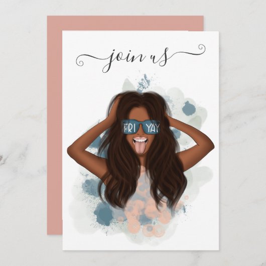 Afrikaanse Amerikaanse Vrijdag Bachelorette Kaart (Voorkant / Achterkant)