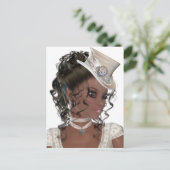 -Afrikaanse Amerikaanse vrouw Briefkaart (Staand voorkant)