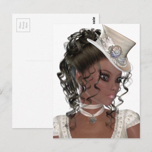 -Afrikaanse Amerikaanse vrouw Briefkaart (Voorkant / Achterkant)