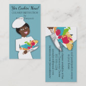 Afrikaanse Amerikaanse vrouw chef cateringmes Visitekaartje (Voorkant / Achterkant)