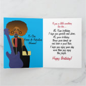 Afrikaanse Amerikaanse vrouw die Guitar Birthday z Kaart (Binnen)