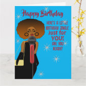 Afrikaanse Amerikaanse vrouw die Guitar Birthday z Kaart (Gele Bloem)