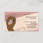 afrikaanse amerikaanse vrouw hand in hand met mooi visitekaartje (Achterkant)