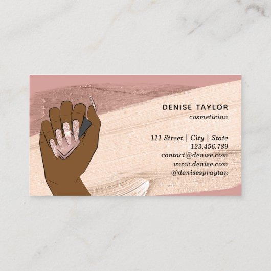 afrikaanse amerikaanse vrouw hand in hand met mooi visitekaartje (Achterkant)