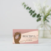 afrikaanse amerikaanse vrouw hand in hand met mooi visitekaartje (Staand voorkant)