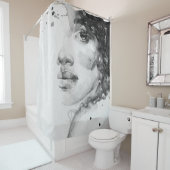 afrikaanse amerikaanse vrouw , illustratie mode sc douchegordijn (In situ)