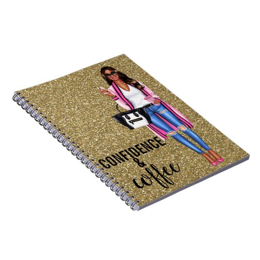 Afrikaanse Amerikaanse vrouw in roze Notitieboek (Rechterzijde)