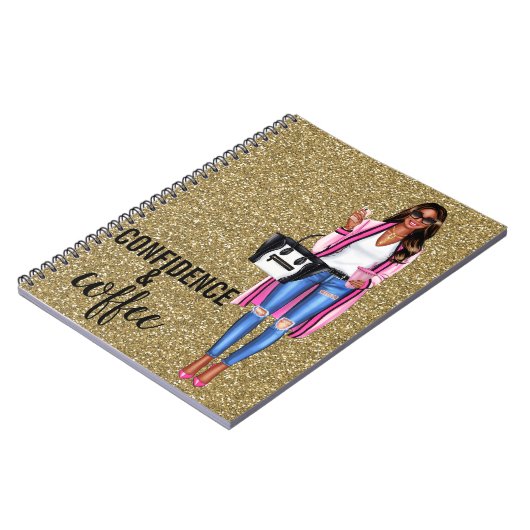 Afrikaanse Amerikaanse vrouw in roze Notitieboek (Linkerzijde)