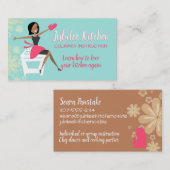 Afrikaanse Amerikaanse vrouw kookklasse persoonlij Visitekaartje (Voorkant / Achterkant)