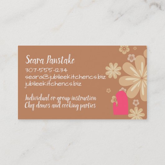 Afrikaanse Amerikaanse vrouw kookklasse persoonlij Visitekaartje (Achterkant)