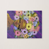 Afrikaanse Amerikaanse vrouw met de gloeiende bloe Legpuzzel (Horizontaal)