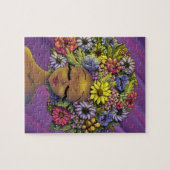 Afrikaanse Amerikaanse vrouw met een bloeiende afr Legpuzzel (Horizontaal)