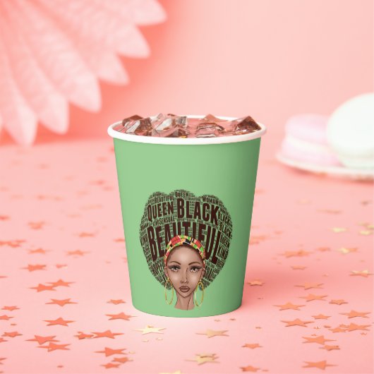 Afrikaanse Amerikaanse vrouw Papieren Bekers (Insitu)