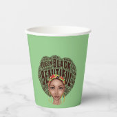 Afrikaanse Amerikaanse vrouw Papieren Bekers (Voorkant)