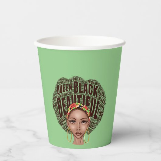 Afrikaanse Amerikaanse vrouw Papieren Bekers (Voorkant)