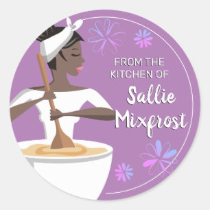 Afrikaanse Amerikaanse vrouwelijke bakkerij uit de Ronde Sticker