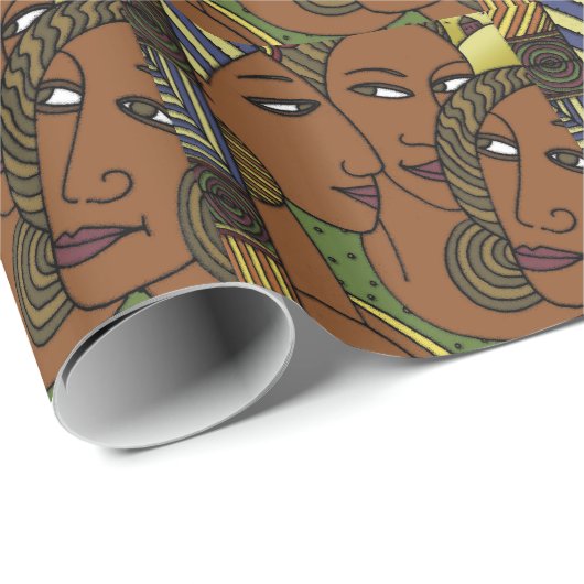 Afrikaanse Amerikaanse vrouwelijke vrienden Cadeaupapier (Rol Hoek)