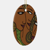 Afrikaanse Amerikaanse vrouwelijke vrienden Keramisch Ornament (Rechts)
