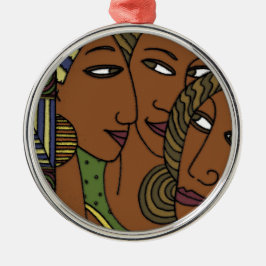 Afrikaanse Amerikaanse vrouwelijke vrienden Metalen Ornament