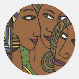 Afrikaanse Amerikaanse vrouwelijke vrienden Ronde Sticker