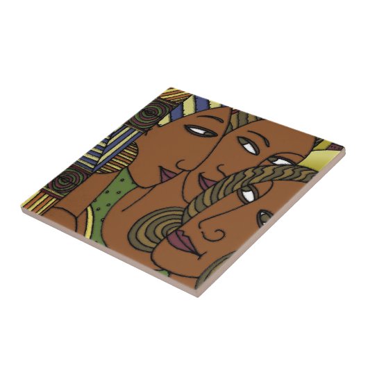 Afrikaanse Amerikaanse vrouwelijke vrienden Tegeltje (Zijkant)