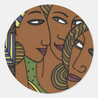 Afrikaanse Amerikaanse vrouwelijke zuster vrienden Ronde Sticker