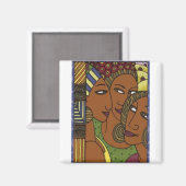 Afrikaanse Amerikaanse vrouwen Magneet (Voorkant / Achterkant)