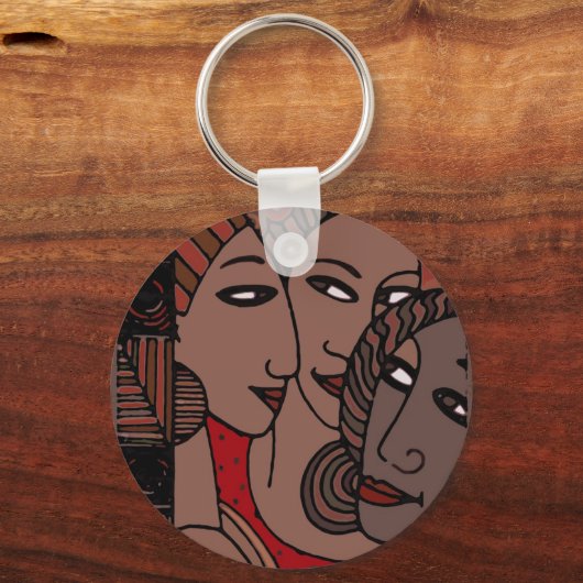 Afrikaanse Amerikaanse vrouwen Sleutelhanger (Voorkant)