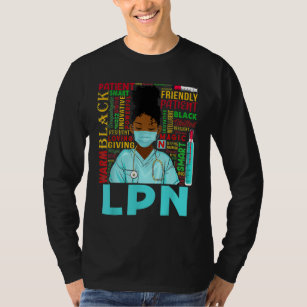 Afrikaanse Amerikaanse vrouwen zwart LPN verpleegs T-shirt