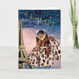 Afrikaanse Amerikaanse "Woman Birthday"-kaarten Kaart