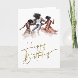 Afrikaanse Amerikaanse "Woman Birthday"-kaarten Kaart