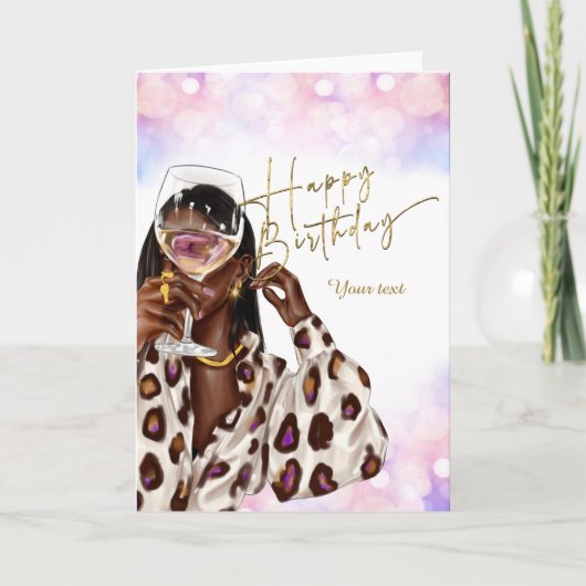 Afrikaanse Amerikaanse "Woman Birthday"-kaarten Kaart (Voorkant)