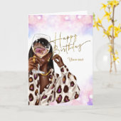 Afrikaanse Amerikaanse "Woman Birthday"-kaarten Kaart (Gele Bloem)