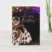 Afrikaanse Amerikaanse "Woman Birthday"-kaarten Kaart (Voorkant)
