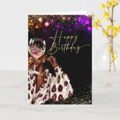 Afrikaanse Amerikaanse "Woman Birthday"-kaarten Kaart (Gele Bloem)