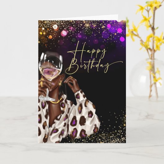 Afrikaanse Amerikaanse "Woman Birthday"-kaarten Kaart (Gele Bloem)