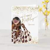 Afrikaanse Amerikaanse "Woman Birthday"-kaarten Kaart (Gele Bloem)