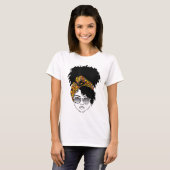 Afrikaanse Amerikaanse Woman Kente Cloth Headband  T-shirt (Voorkant volledig)