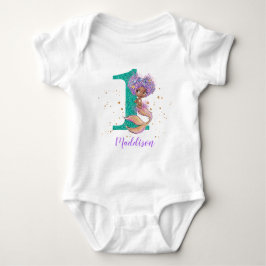 Afrikaanse Amerikaanse Zeemeermin 1 Birthday Baby Romper